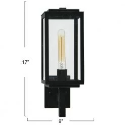 Addison - 1-Light Textured Black Outdoor Wall Lantern Sconce Light with Clear Glass Shade by Robert Stevenson Lighting -Litton Lane Sales textured black robert stevenson lighting outdoor sconces ec1239 76 1000