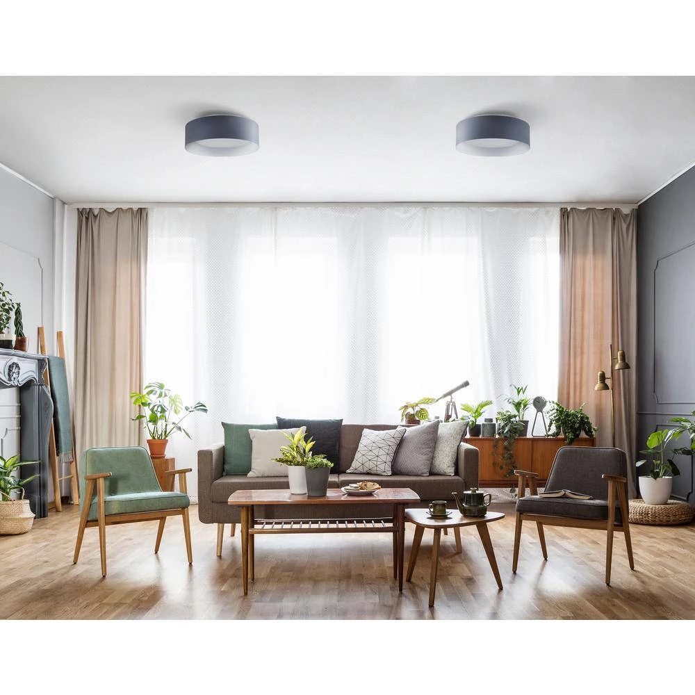 Lynch 15.75 in. Gray and White Flush Mount by Bromi Design 5 Lynch 15.75 in. Gray and White Flush Mount by Bromi Design - Image 3