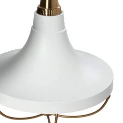 Presley - 1-Light Brushed Brass and White Modern Caged 2-Tone Metal Pendant Light by Robert Stevenson Lighting 10 Presley - 1-Light Brushed Brass and White Modern Caged 2-Tone Metal Pendant Light by Robert Stevenson Lighting -Litton Lane Sales white brass robert stevenson lighting chandeliers ec1353 4f 1000