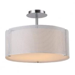 Lynch 17.72 in. 3-Light White Flush Mount Ceiling Light by Bromi Design