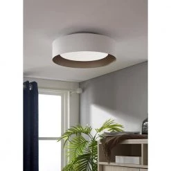 Lynch 15.75 in. 3-Light White and Champagne Flush Mount Ceiling Light by Bromi Design -Litton Lane Sales white champagne bromi design flush mount lights b4106wcg c3 1000