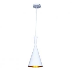 Berkley 1-Light White and Gold Pendant by Bromi Design