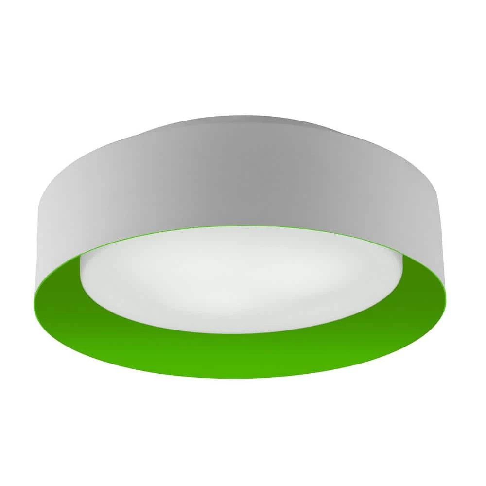 Lynch White and Green 15.75 in. 3-Light Flush Mount by Bromi Design 3 Lynch White and Green 15.75 in. 3-Light Flush Mount by Bromi Design