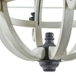 6-Light White Wood Chandelier by Litton Lane -Litton Lane Sales white litton lane chandeliers 42619 1d 1000