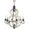 6-Light White Wood Chandelier by Litton Lane -Litton Lane Sales white litton lane chandeliers 42619 64 1000