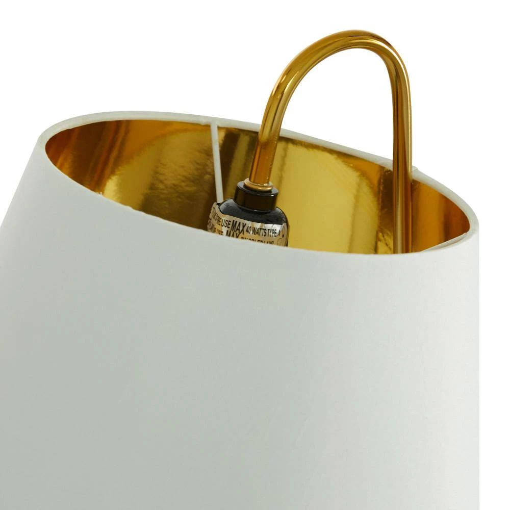 11 in. White Modern Metal Table Lamp by Litton Lane 7 11 in. White Modern Metal Table Lamp by Litton Lane - Image 5
