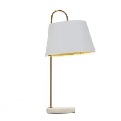 11 in. White Modern Metal Table Lamp by Litton Lane