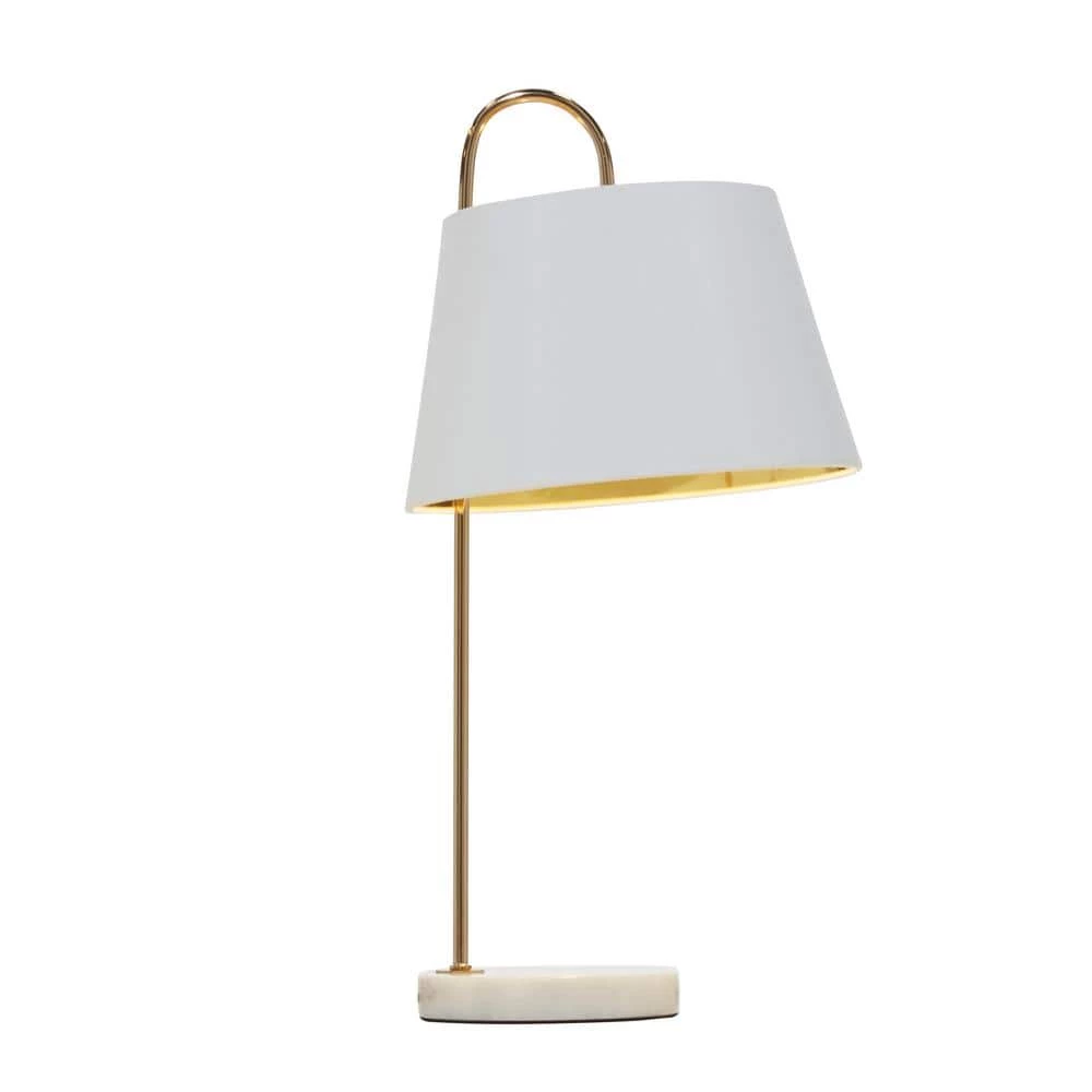 11 in. White Modern Metal Table Lamp by Litton Lane 3 11 in. White Modern Metal Table Lamp by Litton Lane