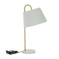 11 in. White Modern Metal Table Lamp by Litton Lane 13 11 in. White Modern Metal Table Lamp by Litton Lane -Litton Lane Sales white litton lane desk lamps 83840 c3 1000