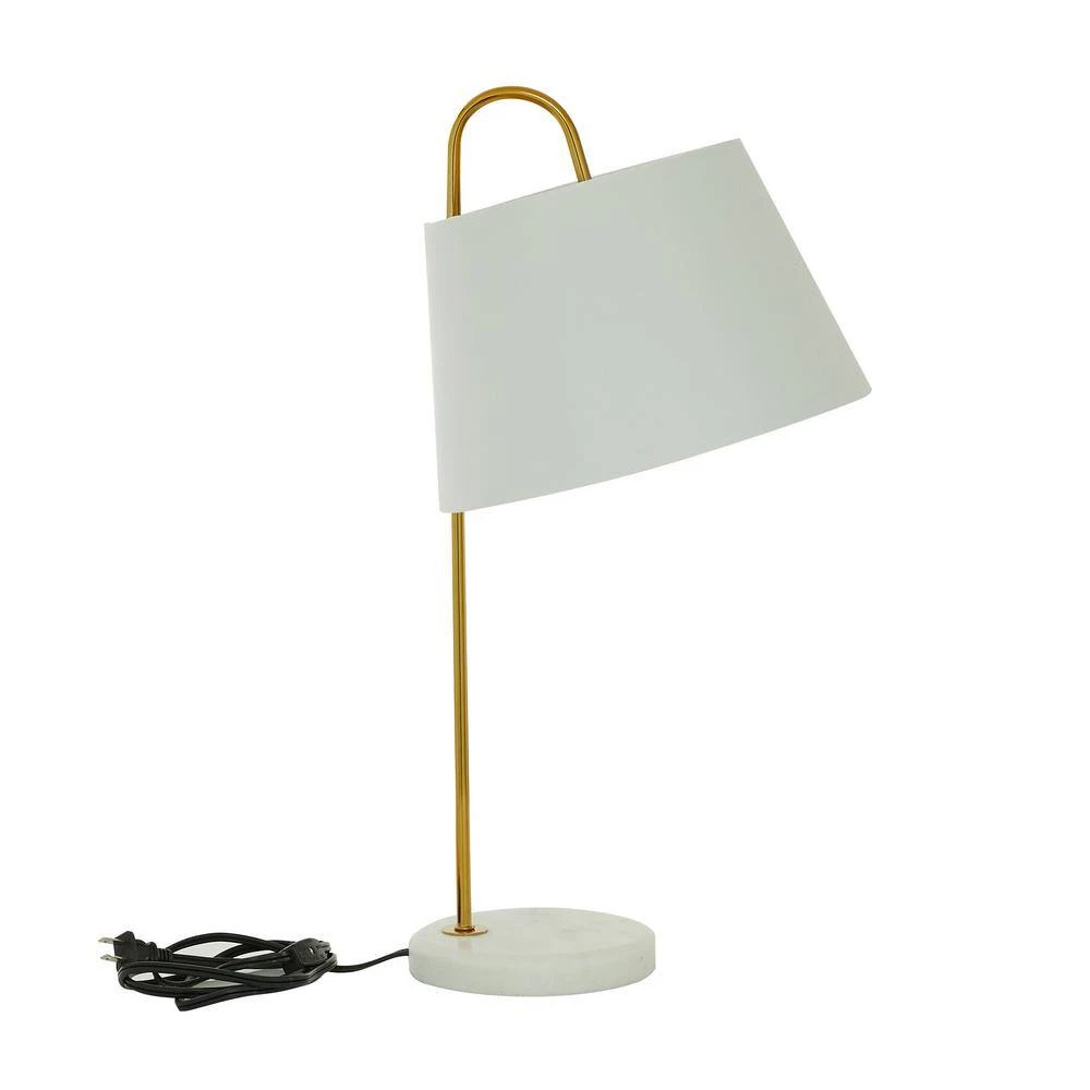 11 in. White Modern Metal Table Lamp by Litton Lane 5 11 in. White Modern Metal Table Lamp by Litton Lane - Image 3