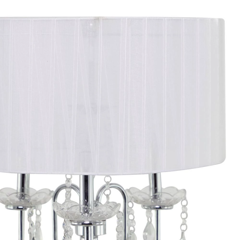 63 in. White Metal Glam Floor Lamp by Litton Lane 8 63 in. White Metal Glam Floor Lamp by Litton Lane - Image 6