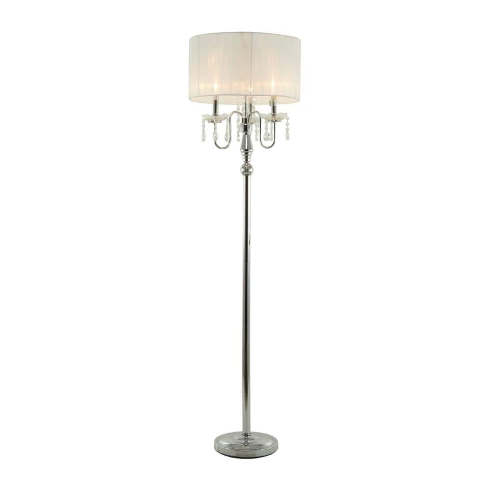 63 in. White Metal Glam Floor Lamp by Litton Lane 3 63 in. White Metal Glam Floor Lamp by Litton Lane