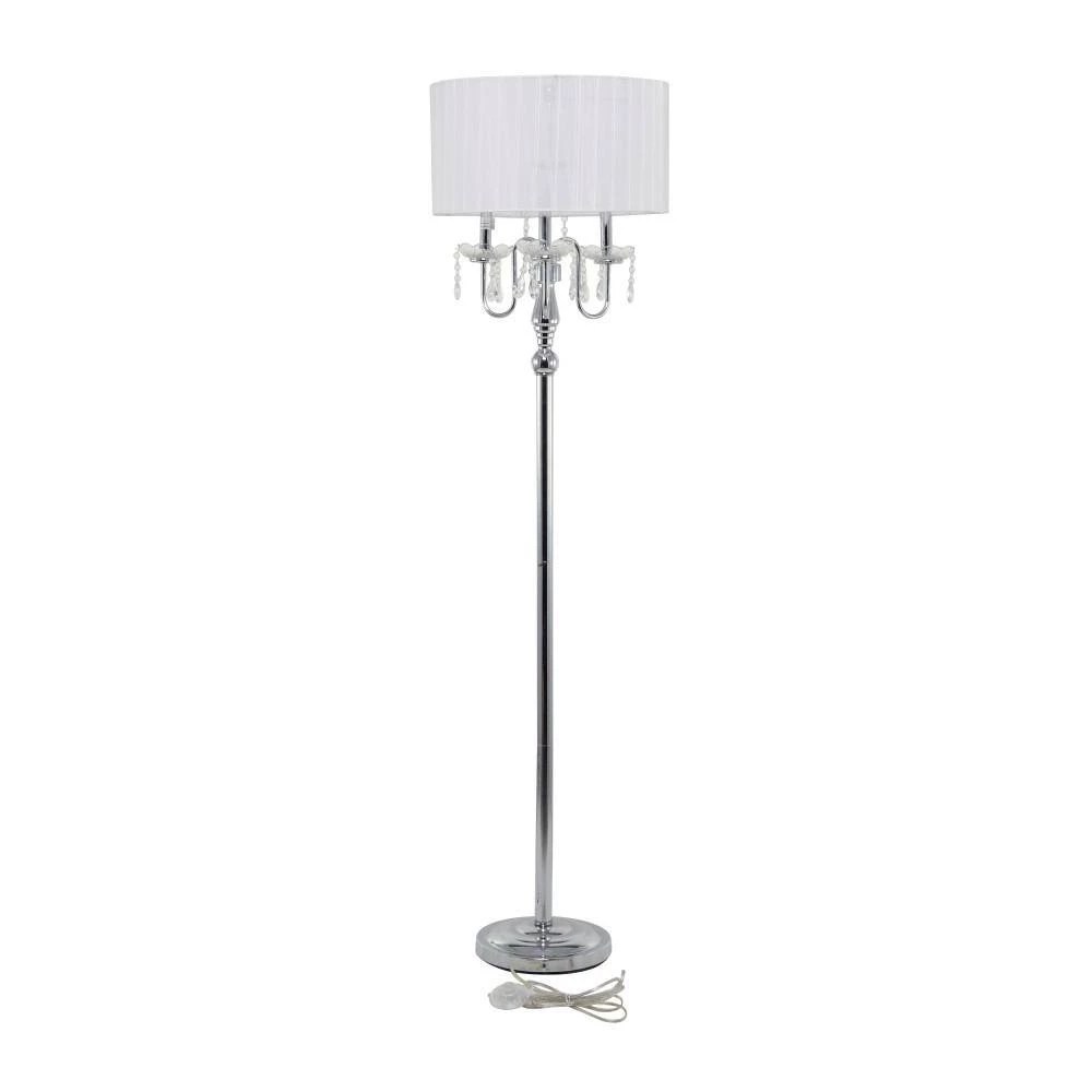63 in. White Metal Glam Floor Lamp by Litton Lane 5 63 in. White Metal Glam Floor Lamp by Litton Lane - Image 3