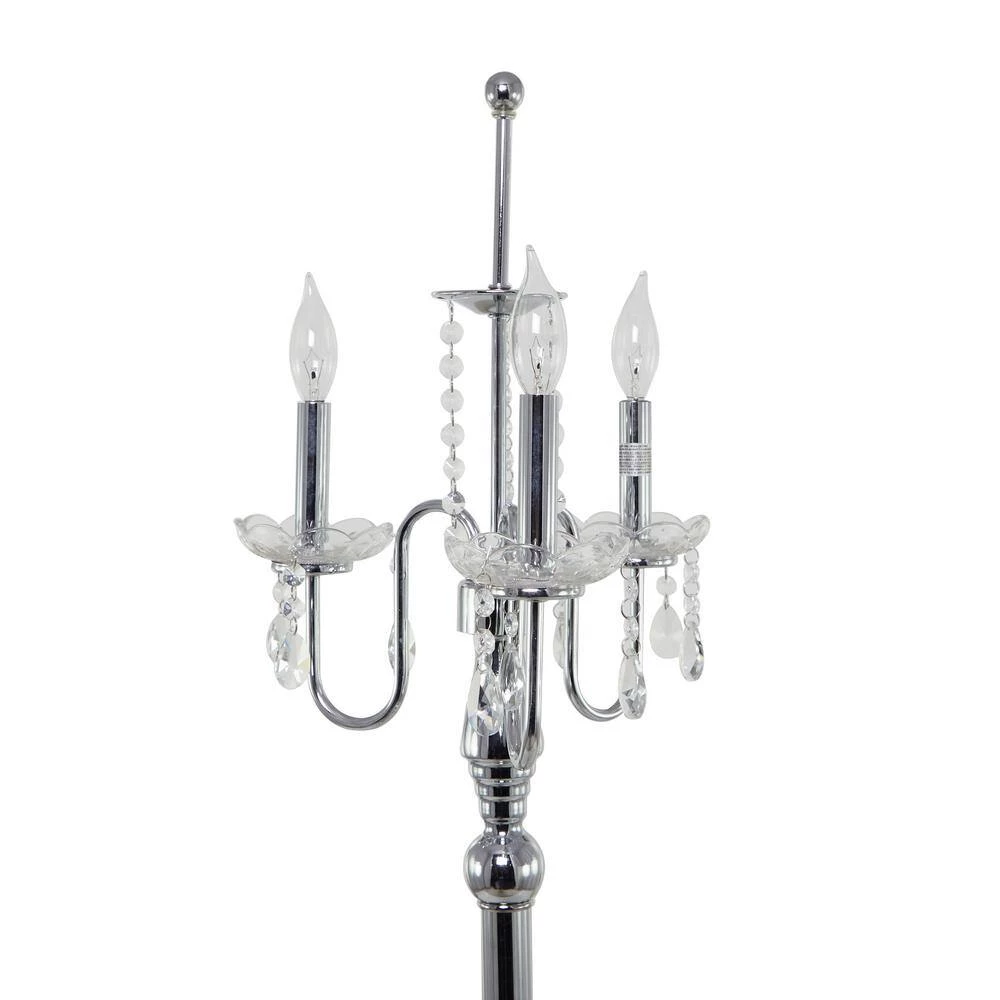 63 in. White Metal Glam Floor Lamp by Litton Lane 4 63 in. White Metal Glam Floor Lamp by Litton Lane - Image 2