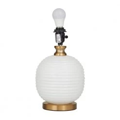 19 in. White Glass Modern Accent Lamp by Litton Lane -Litton Lane Sales white litton lane table lamps 042682 4f 1000