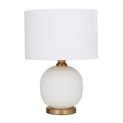 19 in. White Glass Modern Accent Lamp by Litton Lane
