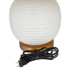 19 in. White Glass Modern Accent Lamp by Litton Lane -Litton Lane Sales white litton lane table lamps 042682 77 1000