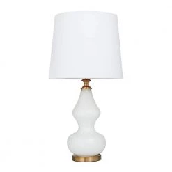 29 in. White Glass Modern Accent Lamp by Litton Lane