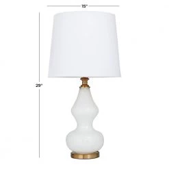 29 in. White Glass Modern Accent Lamp by Litton Lane 14 29 in. White Glass Modern Accent Lamp by Litton Lane -Litton Lane Sales white litton lane table lamps 042748 76 1000