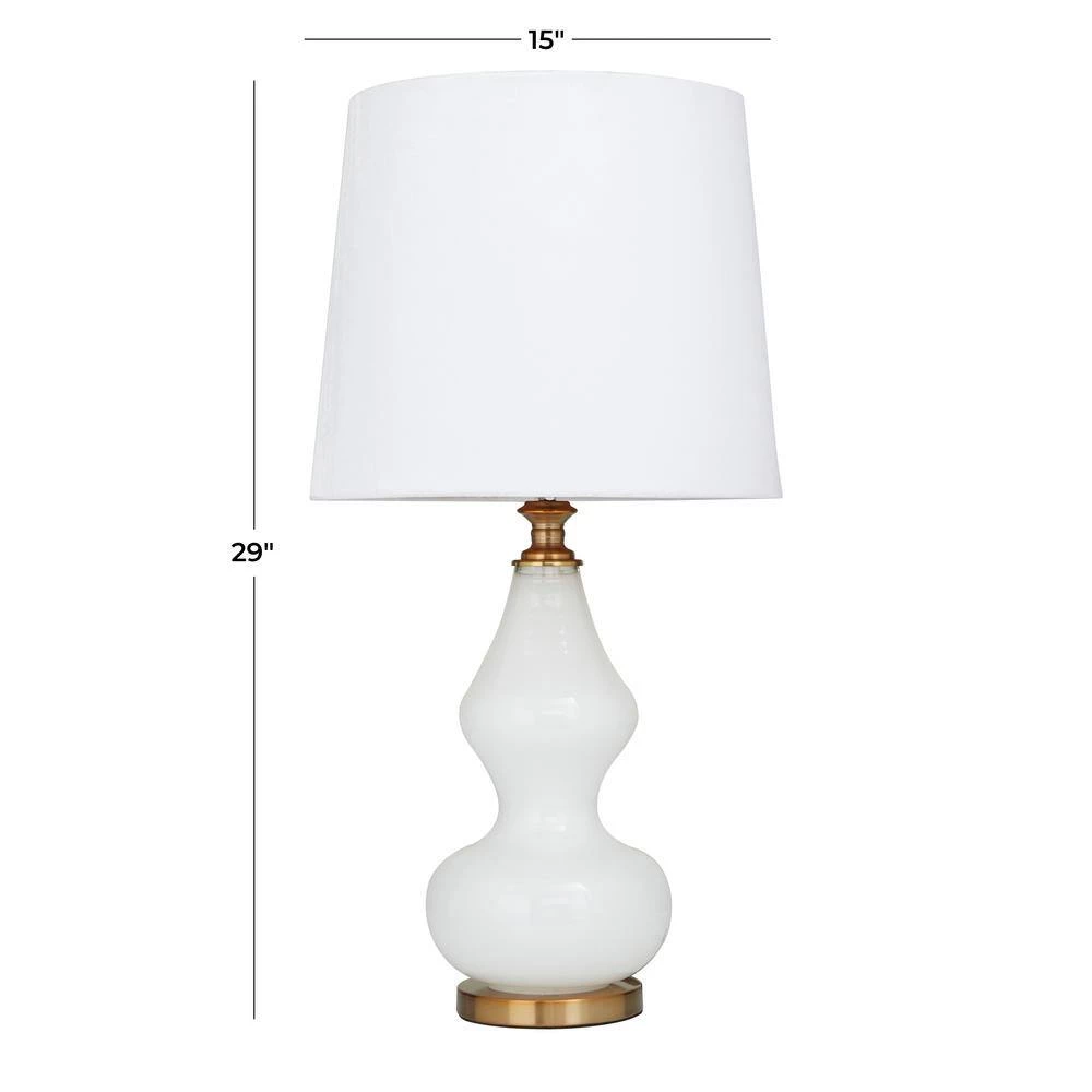 29 in. White Glass Modern Accent Lamp by Litton Lane 8 29 in. White Glass Modern Accent Lamp by Litton Lane - Image 6