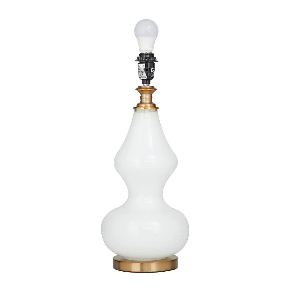 29 in. White Glass Modern Accent Lamp by Litton Lane 6 29 in. White Glass Modern Accent Lamp by Litton Lane - Image 4