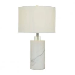 26 in. White Modern Marble Table Lamp by Litton Lane