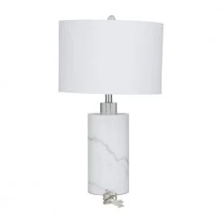 26 in. White Modern Marble Table Lamp by Litton Lane -Litton Lane Sales white litton lane table lamps 042818 66 1000