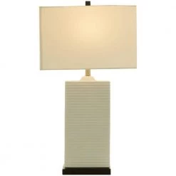 31 in. White Ceramic Modern Table Lamp by Litton Lane
