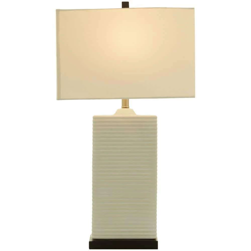 31 in. White Ceramic Modern Table Lamp by Litton Lane 3 31 in. White Ceramic Modern Table Lamp by Litton Lane
