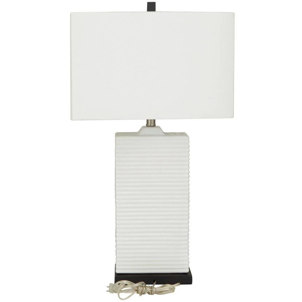 31 in. White Ceramic Modern Table Lamp by Litton Lane 7 31 in. White Ceramic Modern Table Lamp by Litton Lane - Image 5