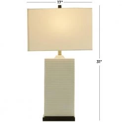 31 in. White Ceramic Modern Table Lamp by Litton Lane 14 31 in. White Ceramic Modern Table Lamp by Litton Lane -Litton Lane Sales white litton lane table lamps 042826 c3 1000