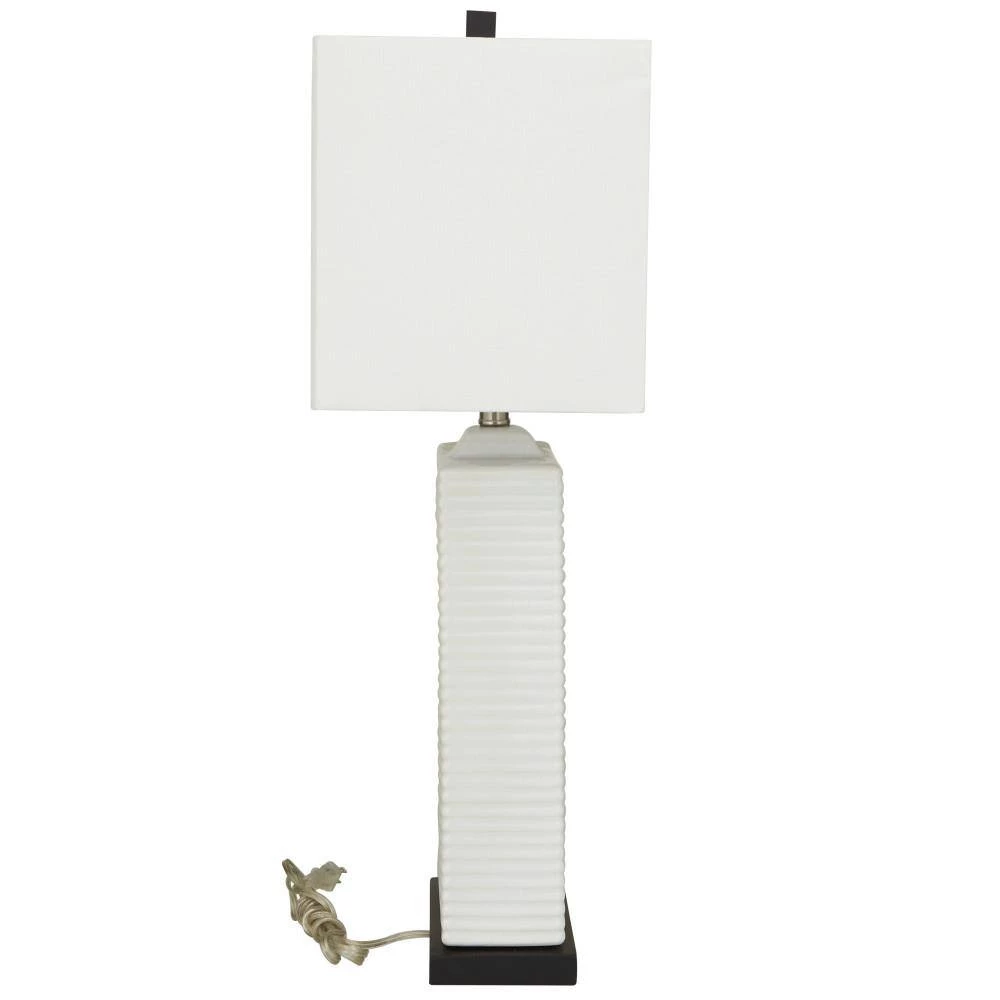 31 in. White Ceramic Modern Table Lamp by Litton Lane 4 31 in. White Ceramic Modern Table Lamp by Litton Lane - Image 2