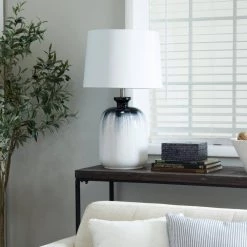 29 in. Multi Colored Glass Modern Table Lamp by Litton Lane 19 29 in. Multi Colored Glass Modern Table Lamp by Litton Lane -Litton Lane Sales white litton lane table lamps 042836 31 1000