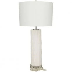 30 in. White Modern Stoneware Table Lamp by Litton Lane 7 30 in. White Modern Stoneware Table Lamp by Litton Lane -Litton Lane Sales white litton lane table lamps 042839 66 1000