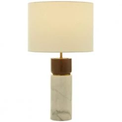 25 in. White Marble Modern Table Lamp by Litton Lane