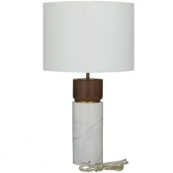 25 in. White Marble Modern Table Lamp by Litton Lane -Litton Lane Sales white litton lane table lamps 043091 66 1000