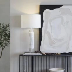 29 in. White Marble Modern Table Lamp by Litton Lane -Litton Lane Sales white litton lane table lamps 043099 31 1000