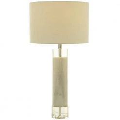 29 in. White Marble Modern Table Lamp by Litton Lane