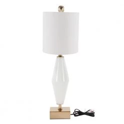 18 in. Gold Glass Table Lamp by Litton Lane -Litton Lane Sales white litton lane table lamps 39990 4f 1000