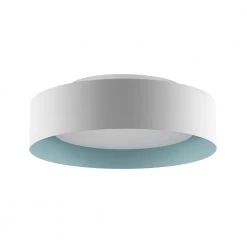 Lynch 15.75 in. 3-Light White and Powder Blue Flush Mount Ceiling Fixture by Bromi Design
